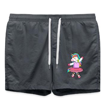 Ballett Einhorn Ballerina Tanz Tänzerin Unicorn - Badeshorts - Anthrazit - Vorne - AI Model Male 185 light (185cm)