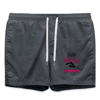 Echte Mädchen schwimmen - Badeshorts - Anthrazit - Vorne - AI Model Male 185 light (185cm)