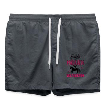 Echte Mädchen Voltigieren - Badeshorts - Anthrazit - Vorne - AI Model Male 185 light (185cm)
