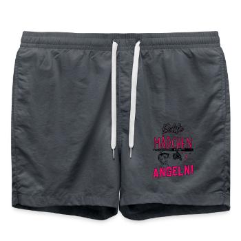 Echte Mädchen Angeln - Badeshorts - Anthrazit - Vorne - AI Model Male 185 light (185cm)