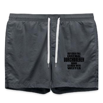 lustiger Spruch Sprüche Witziges Geschenk Slogan - Badeshorts - Anthrazit - Vorne - AI Model Male 185 light (185cm)