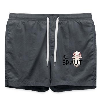 Junggesellinnenabschied Braut Polterabend T-Shirt - Badeshorts - Anthrazit - Vorne - AI Model Male 185 light (185cm)