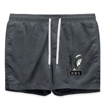 Anime, anime creepy, anime weeaboo - Swim Trunks - anthracite - Front - AI Model Male 185 light (185cm)