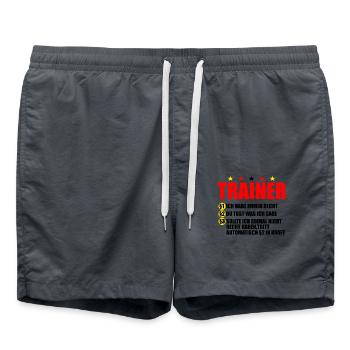 lustiger Trainer Spruch cooler Trainer Mannschaft - Badeshorts - Anthrazit - Vorne - AI Model Male 185 light (185cm)