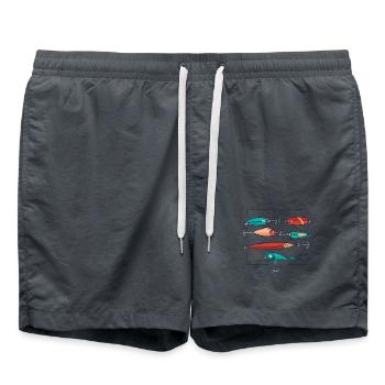 Various colorful fishing lures - Swim Trunks - anthracite - Front - AI Model Male 185 light (185cm)