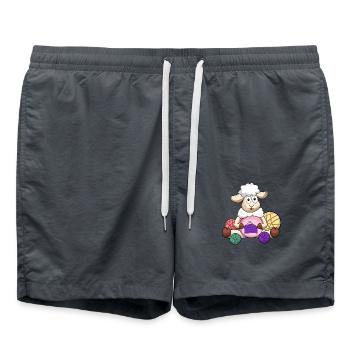 Crochet, mouton au crochet, mouton au crochet, fil - Short de bain - charbon - Devant - AI Model Male 185 light (185cm)