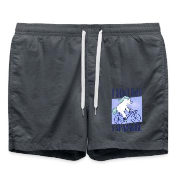 Cadeau d'énonciation drôle de vélo de licorne - Short de bain - charbon - Devant - AI Model Male 185 light (185cm)