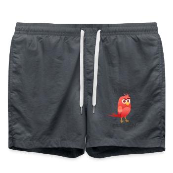 n´scheiß muss ich lustige Vogel Geschenk - Badeshorts - Anthrazit - Vorne - AI Model Male 185 light (185cm)