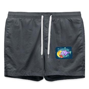 Poisson-lanterne lit un livre - Short de bain - charbon - Devant - AI Model Male 185 light (185cm)