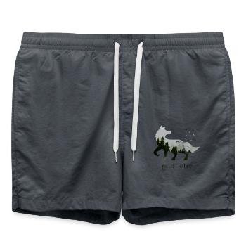 Conservation renard environnement animal cadeau - Short de bain - charbon - Devant - AI Model Male 185 light (185cm)