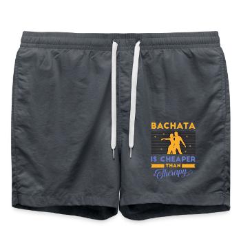 Bachata, bachata dansant, latin - Short de bain - charbon - Devant - AI Model Male 185 light (185cm)