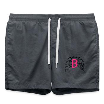 Guardian angel with angel wing letter B. - Swim Trunks - anthracite - Front - AI Model Male 185 light (185cm)