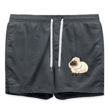 Mignon propriétaire de cochon d'Inde de l'Himalaya et - Short de bain - charbon - Devant - AI Model Male 185 light (185cm)