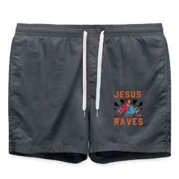 Jesus Raves – Le DJ au rythme divin - Short de bain - charbon - Devant - AI Model Male 185 light (185cm)