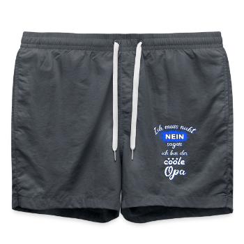Ich muss nicht nein sagen - Ich bin der Opa - Badeshorts - Anthrazit - Vorne - AI Model Male 185 light (185cm)