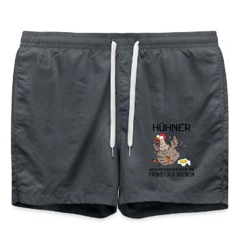 Landwirt Landwirte Huhn Hühner - lustiger Spruch - Badeshorts - Anthrazit - Vorne - AI Model Male 185 light (185cm)