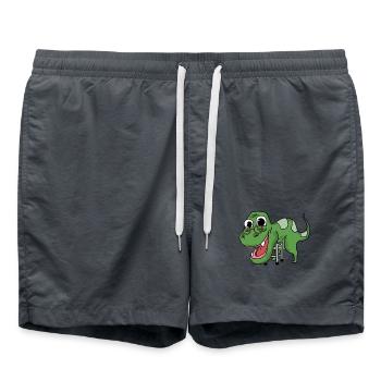 Grandpasaurus Opasaurus Opa Dinosaurier Geschenk - Badeshorts - Anthrazit - Vorne - AI Model Male 185 light (185cm)