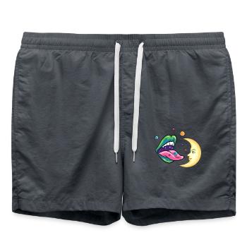 Planeten und der Mond Design für einen Planten - Badeshorts - Anthrazit - Vorne - AI Model Male 185 light (185cm)