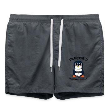 Deuxième bébé joueur 2 bébé pingouin enceinte - Short de bain - charbon - Devant - AI Model Male 185 light (185cm)