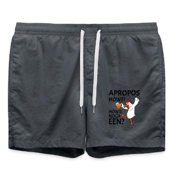 Apropos Möwe Möwie noch een Plattdeutsch Norden - Badeshorts - Anthrazit - Vorne - AI Model Male 185 light (185cm)