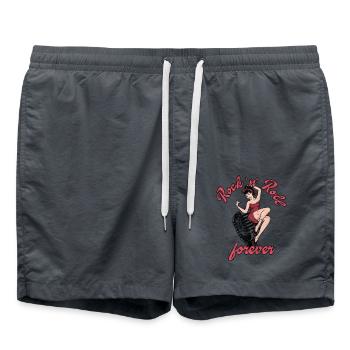 Rock n Roll forever Vintage Girl Rocknroll - Swim Trunks - anthracite - Front - AI Model Male 185 light (185cm)