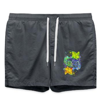 Colorful Yin-Yang Chameleon – Harmony - Swim Trunks - anthracite - Front - AI Model Male 185 light (185cm)