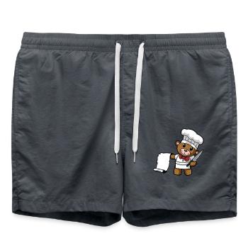 Chef Kitchen Restaurant Gourmet Chef Chefs Teddy - Swim Trunks - anthracite - Front - AI Model Male 185 light (185cm)