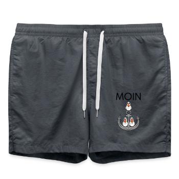 Anker Möwe Seemöwe Moin Nordsee - Badeshorts - Anthrazit - Vorne - AI Model Male 185 light (185cm)