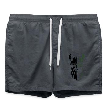 Wikinger Krieger Keltisch Helm - Badeshorts - Anthrazit - Vorne - AI Model Male 185 light (185cm)