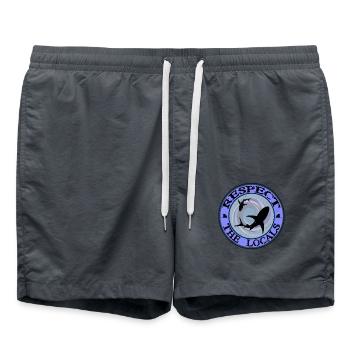 Respect The Locals Hai - Badeshorts - Anthrazit - Vorne - AI Model Male 185 light (185cm)