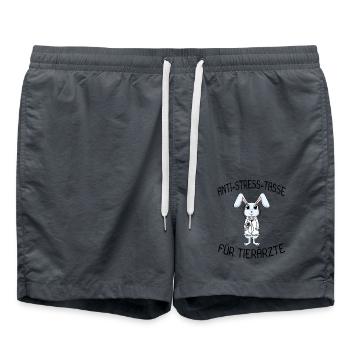 Tasse für Tierärzte mit Hase - Badeshorts - Anthrazit - Vorne - AI Model Male 185 light (185cm)