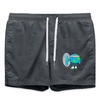 Funny diet world globe fitness flat earth - Swim Trunks - anthracite - Front - AI Model Male 185 light (185cm)