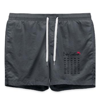 Baby Countdown Schwangerschaftswochen - Badeshorts - Anthrazit - Vorne - AI Model Male 185 light (185cm)