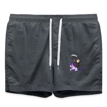 Cool unicorn as a zombie with father death - Swim Trunks - anthracite - Front - AI Model Male 185 light (185cm)