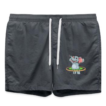 Saut de trampoline d'éléphant drôle - Short de bain - charbon - Devant - AI Model Male 185 light (185cm)