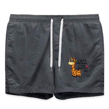 J'aime les girafes girafe cadeau - Short de bain - charbon - Devant - AI Model Male 185 light (185cm)
