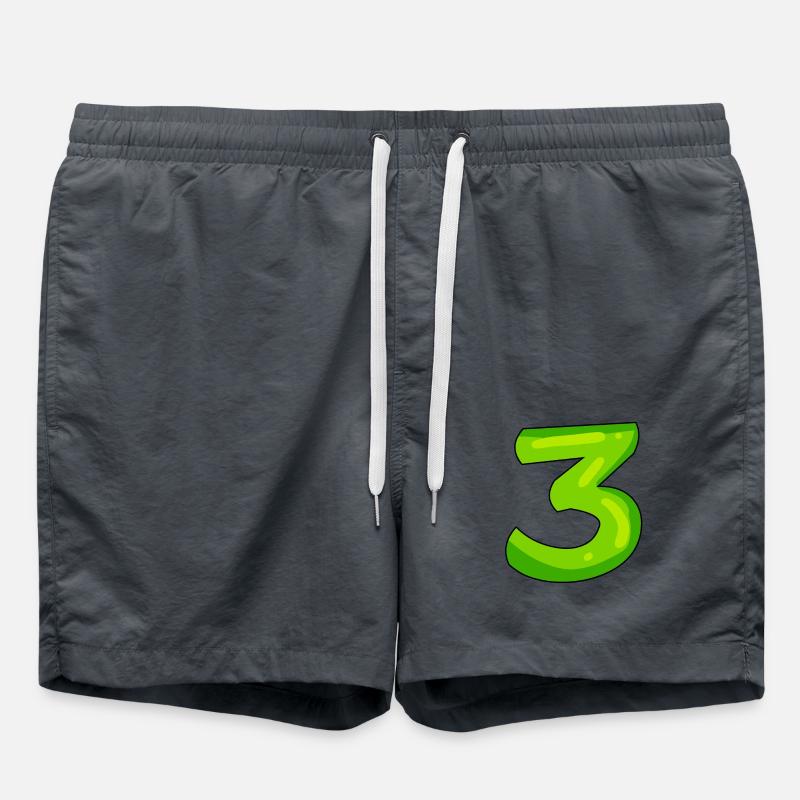 Digit 3 green - Swim Trunks - anthracite