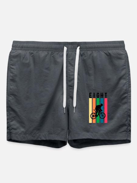 Dirtbiker Geschenk für Kinder 8. Geburtstag Retro - Badeshorts - Anthrazit
