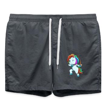 Cute Unicorn Arrow Bow - Swim Trunks - anthracite - Front - AI Model Male 185 light (185cm)