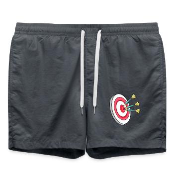 Dartscheibe Dart Darts - Badeshorts - Anthrazit - Vorne - AI Model Male 185 light (185cm)