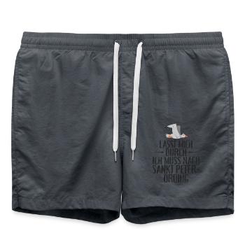 Lasst mich durch ich muss nach Sankt Peter Ording - Badeshorts - Anthrazit - Vorne - AI Model Male 185 light (185cm)