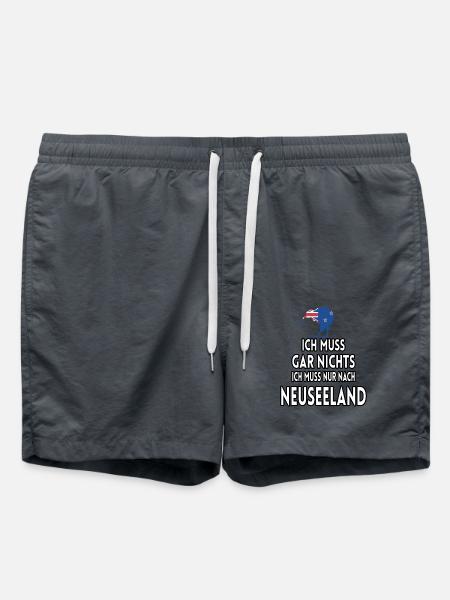 Ich muss gar nichts ich muss nur nach Neuseeland - Badeshorts - Anthrazit