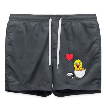 Eggshell Chick Easter Birth Baby Children Egg - Swim Trunks - anthracite - Front - AI Model Male 185 light (185cm)