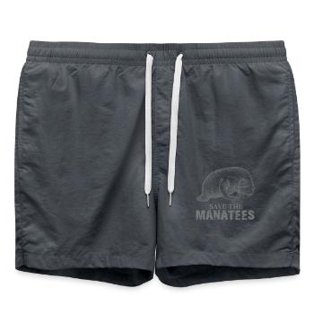 Sea cow, sea cow sea, manati, - Swim Trunks - anthracite - Front - AI Model Male 185 light (185cm)
