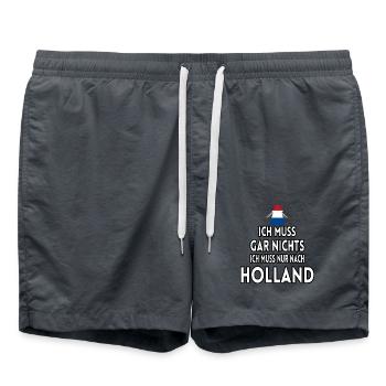 Ich muss gar nichts ich muss nur nach Holland - Badeshorts - Anthrazit - Vorne - AI Model Male 185 light (185cm)