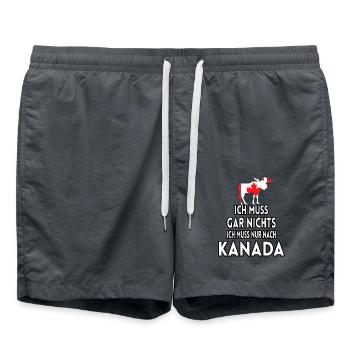 Ich muss gar nichts Ich muss nur nach Kanada - Badeshorts - Anthrazit - Vorne - AI Model Male 185 light (185cm)