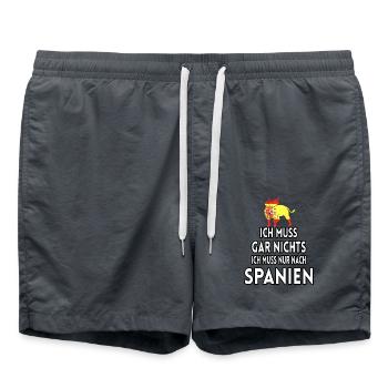 Ich Muss Gar Nichts Ich Muss Nur Nach Spanien - Badeshorts - Anthrazit - Vorne - AI Model Male 185 light (185cm)
