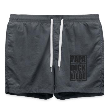 Papa ist so dick weil er voller Liebe steckt Vater - Badeshorts - Anthrazit - Vorne - AI Model Male 185 light (185cm)