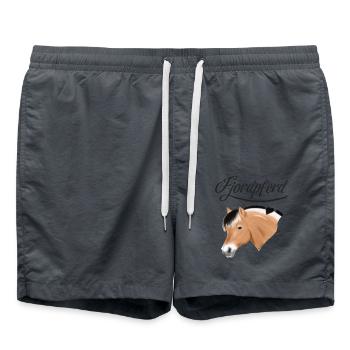 Fjordpferd Portrait - Badeshorts - Anthrazit - Vorne - AI Model Male 185 light (185cm)