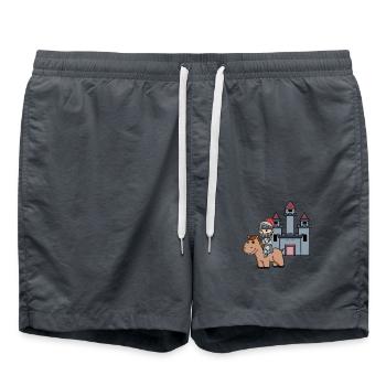 Médiévale Chevalier Château Guerrier - Short de bain - charbon - Devant - AI Model Male 185 light (185cm)